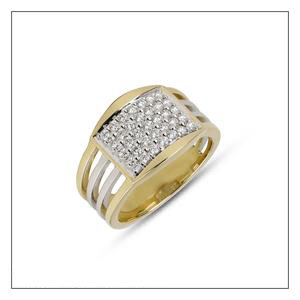 Beautifully Crafted Diamond Mens Ring with Certified Diamonds in 18k Yellow Gold - GR0084BR